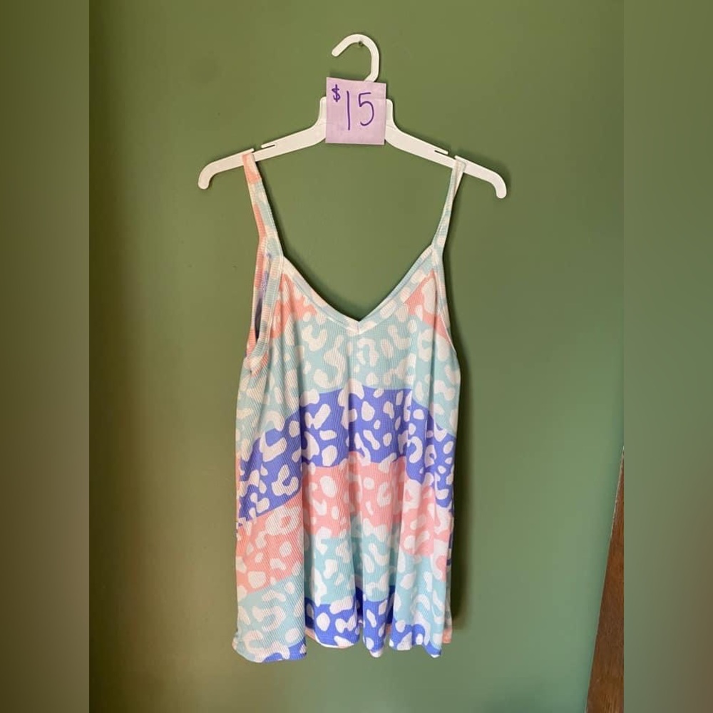 Cheetah colorblock tank